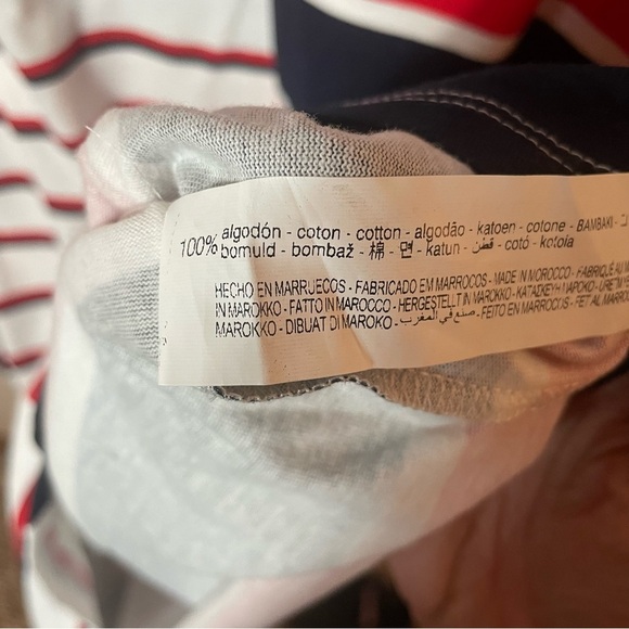 Kappa x Zara Striped Midi Dress Red White Navy Preppy Collared size L NWT Cotton - Picture 5 of 8